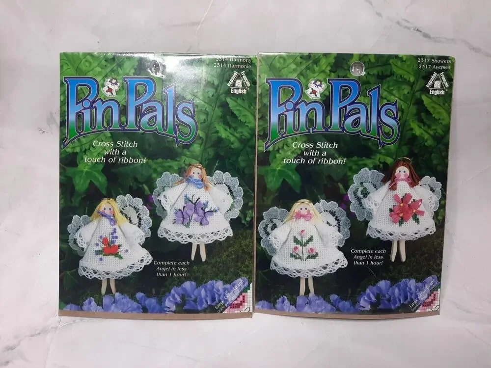 Pin Pals Cross Stitch Kit Angels Lot of 2 Harmony 2314 Showers 2317